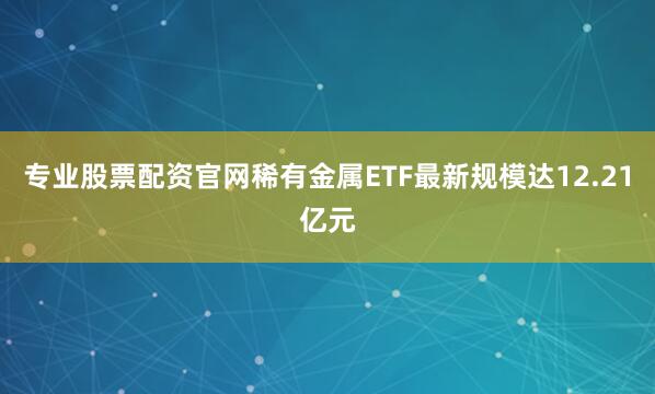 专业股票配资官网稀有金属ETF最新规模达12.21亿元